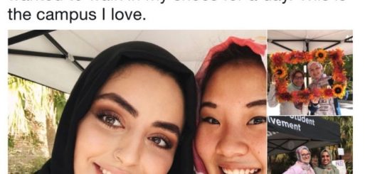 昨天,美國佛羅里達大學,穆斯林女生對中國女生說:"不帶我們頭巾,讓學校開除你"