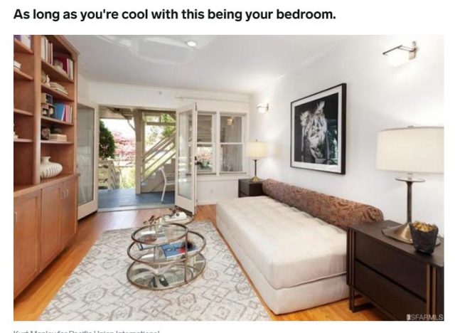 旧金山这栋385平方尺的没有卧室的房子售价居然要50万美金！