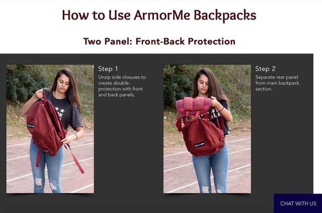 售價160美元的防彈背包將於下月在美國上市，用於防範校園恐襲