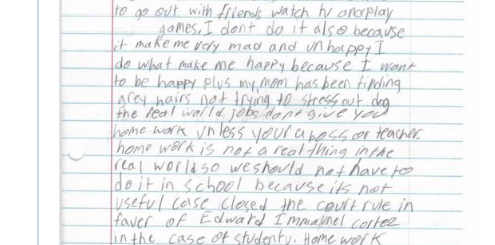 写作业没什么用？14岁男孩的一封“借口”信在网络上走红