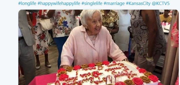 纽约老太庆107岁生日 她的长寿秘诀你绝对想不到！