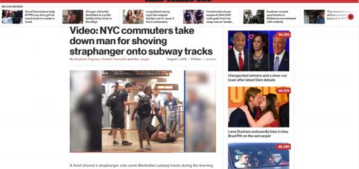 纽约流浪汉将一人推下地铁 乘客合力将其制服
