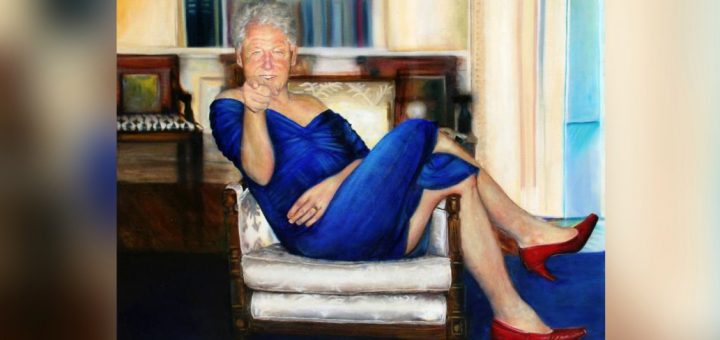 愛潑斯坦紐約豪宅驚現柯林頓怪異畫像：穿著萊溫斯基的藍裙子