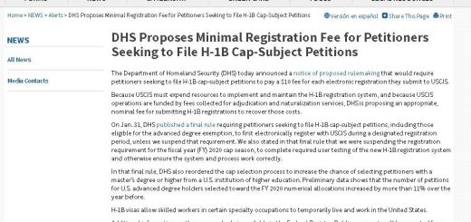 國安部擬推新規，徵收H1-B申請者電子註冊費