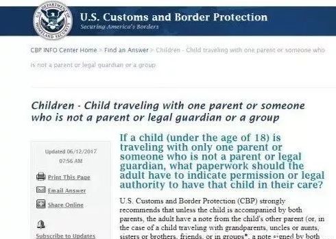 注意，美海关要求父母为幼儿护照代签名，后果很严重