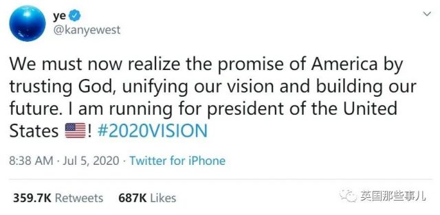 侃爺正式宣布參加美國2020總統大選！馬斯克：我支持！美國人民徹底凌亂了…