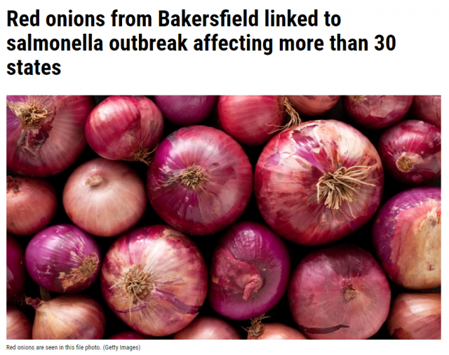 慎食洋葱！CDC警告全美沙门氏菌爆发与加州红洋葱有关