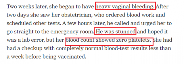 警惕! 接種新冠疫苗後 48歲女教師大出血 醫生驚呆! 36人患上罕見病
