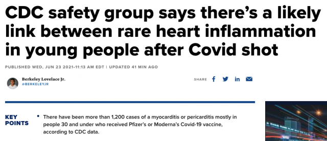 CDC通报! 1200人打完疫苗患心肌炎! 可能与辉瑞和莫德纳有关!