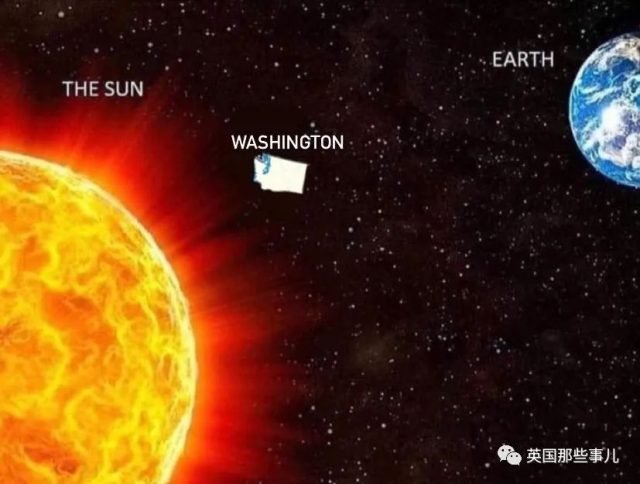 太陽到地球的距離，妹想到吧，中間還有個華盛頓呢！