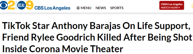 膽寒! 18歲美女網紅看恐怖電影 竟在影院內遭爆頭槍殺 散場後屍體才被發現!