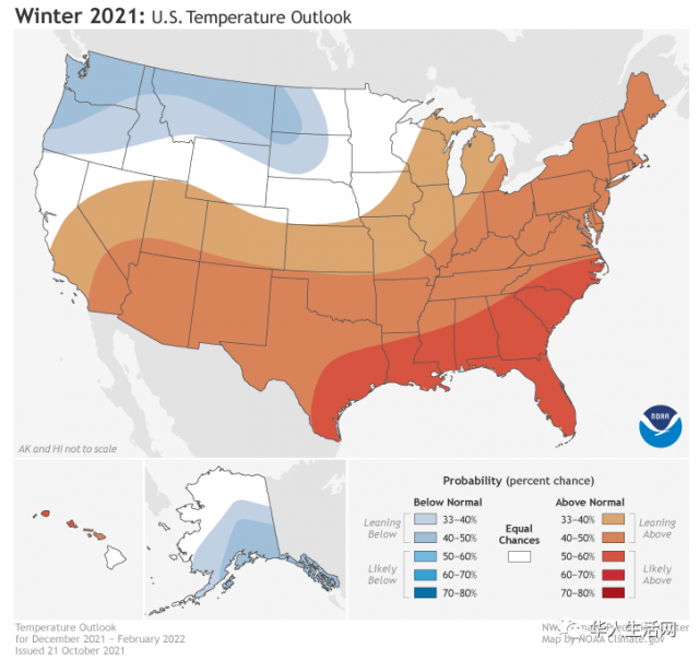 NOAA发布今冬天气预测，这些地区将迎“暖冬”
