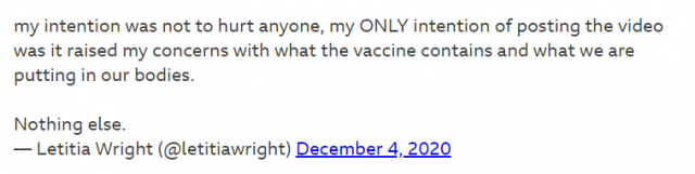 “黑豹妹妹”入戏太深，屡次反对疫苗，网友：真把自己当天才科学家？？