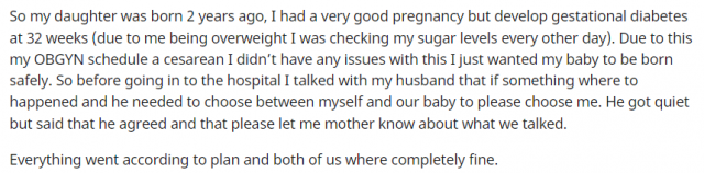 女網友讓丈夫在她萬一難產時選擇保她，結果被自己閨蜜鄙視了