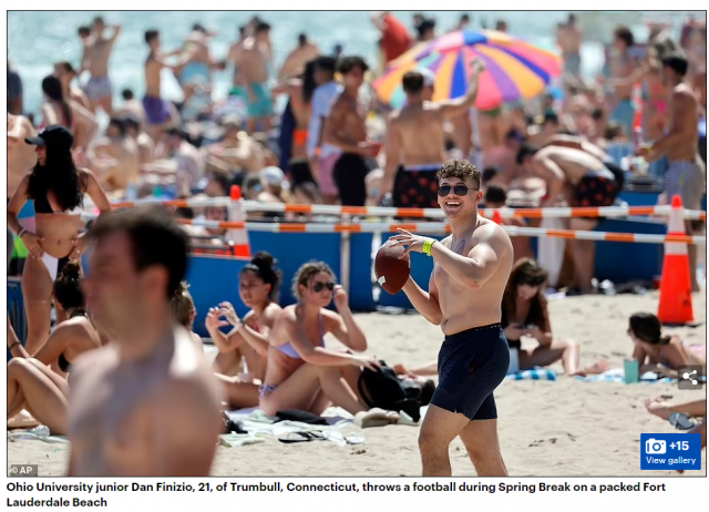 官方预警! 本周末春假 9万旅客将堵满机场! 美国海滩已被挤爆 派对狂欢不停
