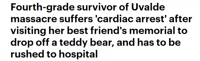 悲痛! 21人惨遭屠杀 11岁幸存女孩参加葬礼心脏骤停! 刚给好朋友放下一只泰迪熊…
