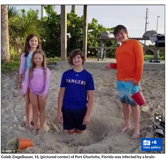 恐怖! 13岁男孩沙滩玩水 回家突发癫痫+高烧 住院插管! 染致死罕见病!