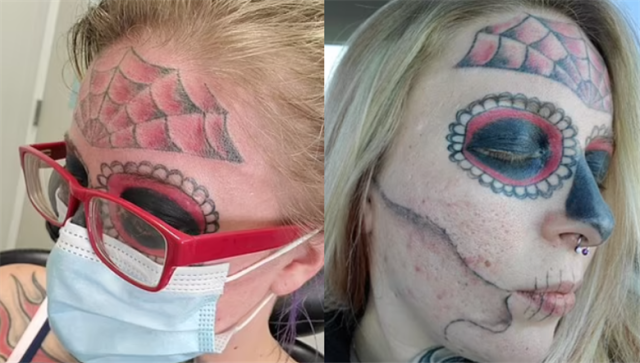 四年前美国妹子满脸纹身的入狱照被疯传，如今她终于醒悟，除掉了纹身...