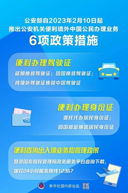 刚刚发布！2月10日起境外中国公民办理证件6项新措施