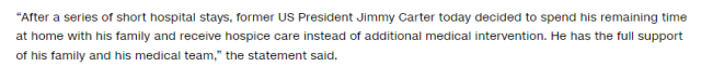 突发！前总统吉米·卡特病危，选择与家人度过生命最后一刻！