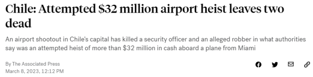 突發! 首都機場槍擊 已2死! 劫匪為搶00萬現鈔 掃射美國航班 乘客嚇懵
