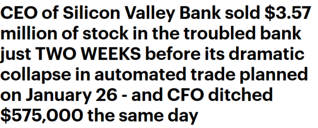 全球暴雷！华人亲历倒闭前“惊心12小时” 硅谷银行2高管成功套现百万 引发“阴谋论”！