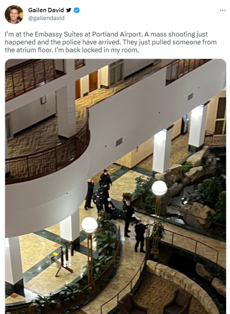 华人最爱购物地 机场酒店枪击 多层扫射 大堂一地血 走廊2人横尸 旅客锁门祈祷