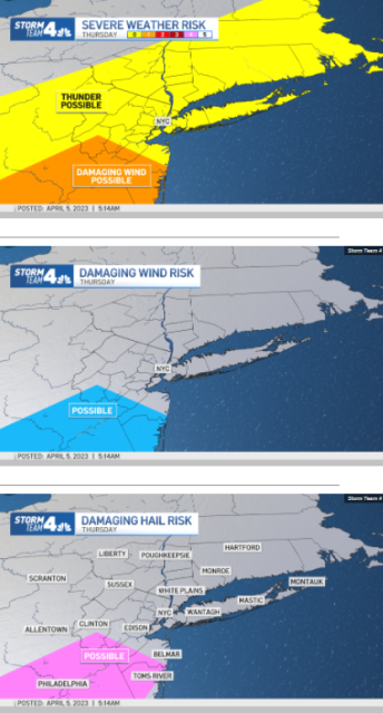 突发! 8州发警告：快躲起来, 巨大冰雹！强龙卷风! 纽约三州地区将出现严重威胁天气