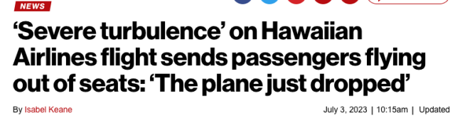 兇險! 滿載客機5秒內俯衝1000米! 乘客被甩到空中 機內撞出洞! 機場混亂 大批華人滯留!