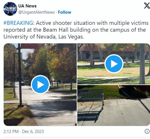 突发！多名受害者！内华达大学拉斯维加斯分校发生枪击案！