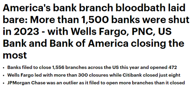 美國銀行「大地震」！1500多家銀行關閉！大通、BOA、富國…無一倖免！