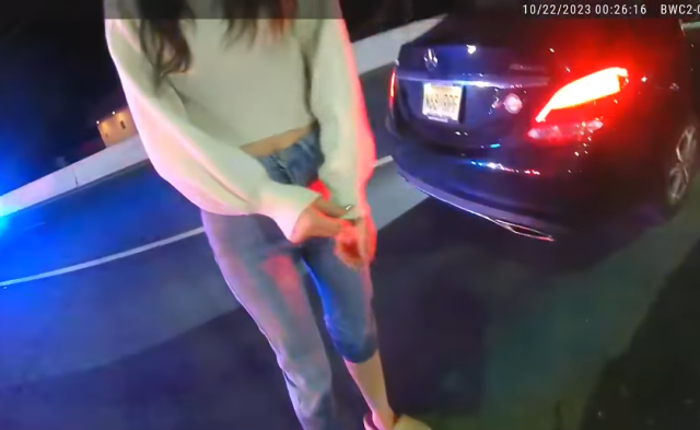 美國華人女子開賓士酒駕遇警察 遭盤查嗲聲嗲氣 最後被抓上銬 視頻瘋傳 網友歪樓