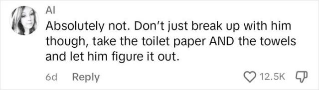 美國妹紙因為一卷廁紙和男友提分手，網友卻怒挺妹紙：分得好！