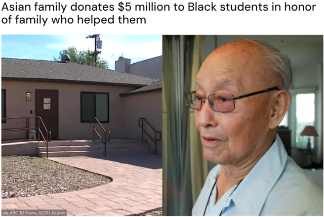 加州華人家庭為報恩，向非裔社區捐500萬美元！