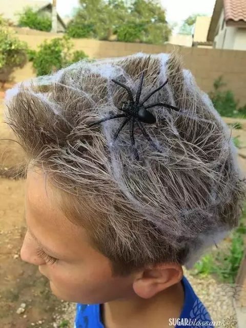 男孩蜘蛛网发型图片