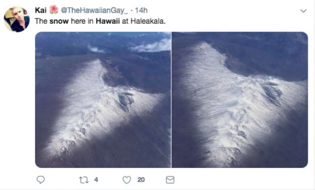 Hawaii也下雪！昨天Maui岛惊见有史以来海拔最低的降雪纪录