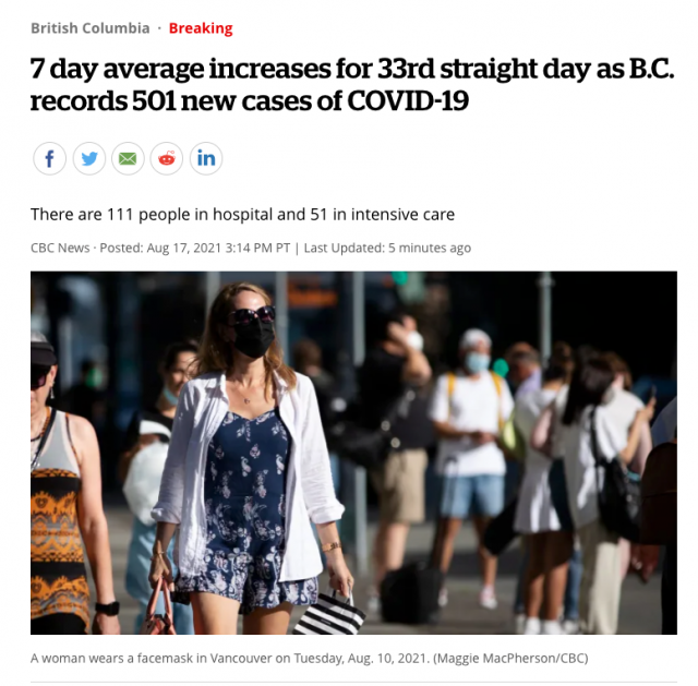 501例! BC疫情比打疫苗前還慘! YVR暴增67架毒航班 這省叫停解封 開打第三針!