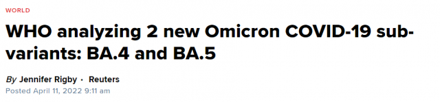 警鐘! 世衛今起監測BA.4/BA.5變種! 已現蹤多國! 福奇